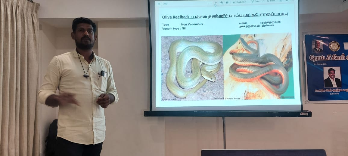 Facts about snakes at Rotary Club meeting